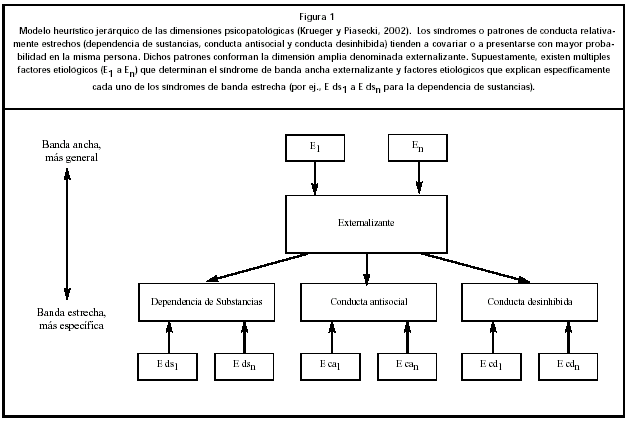 Figura 1. Modelo heurístico jerárquico de las dimensiones psicopatológicas.